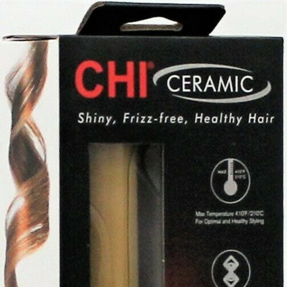 NEW--WOB- CHI CERAMIC CARBON CURLING IRON-YELLOW
